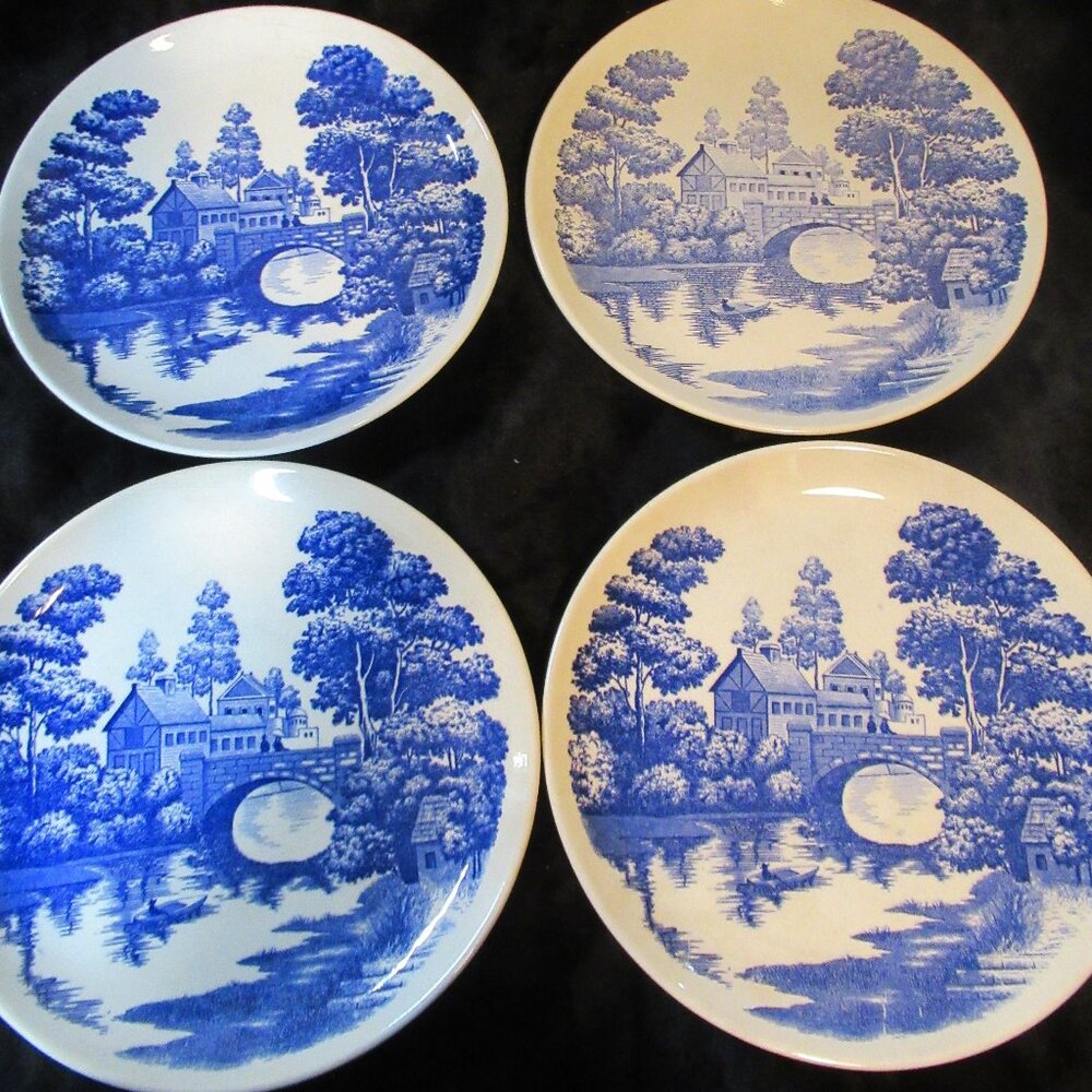 Vintage Nasco Lakeview Dish set 4pc Dinner Plate (variation in color)